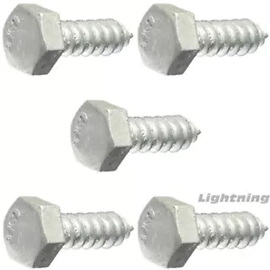 3/8 x 4-1/2" Lag Bolts Hex Head Galvanized Steel Heavy Duty Wood Screws Qty 100 - Picture 1 of 3
