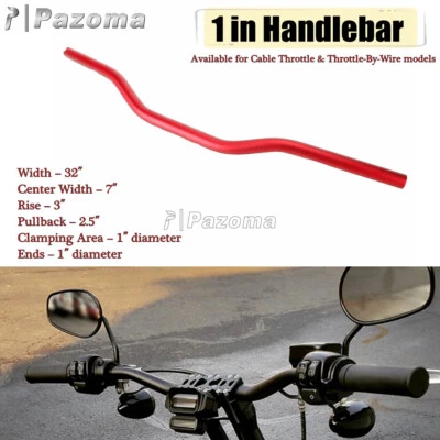 Manillar de motocicleta 1" 25 mm rojo Billet Tracker para Harley Sportster XL883 1200 Foto 1 de 4