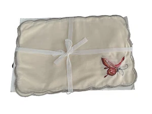 6 tovaglioli cocktail farfalla vintage ricamati - 9"" X 6"" - 4 set disponibili - Foto 1 di 8