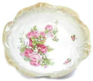 "Tazón de lustre dorado Johann Seltmann Vohenst Bavaria con rosas rosas de 11" - Imagen 1 de 6