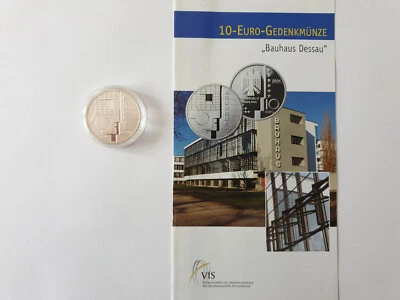 10 Euro Silbermünze Deutschland 2004, Bauhaus Dessau, PP OVP mit Folder - Bild 1 von 4