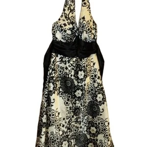 Y2K Whimsigoth Neckholder Kleid schwarz/creme Gr. 3/4 USA Coquette B Darlin Gothic - Bild 1 von 3