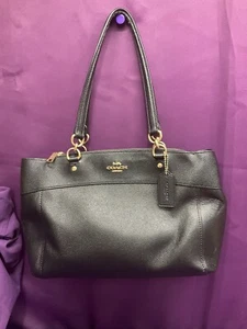Bolso de mano Coach Crossgrain Brooke de cuero negro F25397 - Imagen 1 de 21