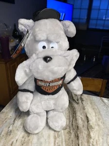 "Harley Davidson 12"" Motociclista Bulldog Peluche Cachorro 1993 Nuevo con Etiquetas" - Imagen 1 de 4