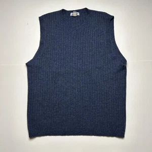 Y2K Old Navy 100% Lambswool Sweater Vest V-Neck Navy Blue Men's Sz XXL - Picture 1 of 3