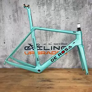 Low Mile! 2020 De Rosa Protos 55cm Rim Brake Carbon Frameset 700c Celeste 1841g - Picture 1 of 12