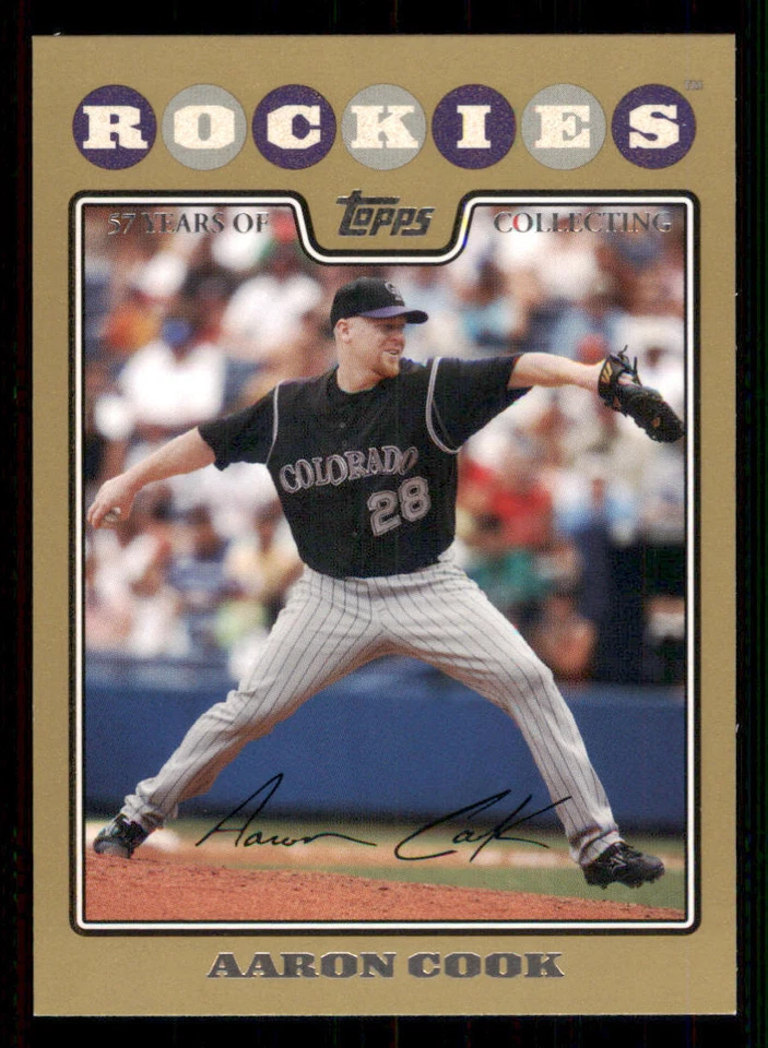 2008 Topps Gold Border #34 Aaron Cook /2008 - Image 1 of 2