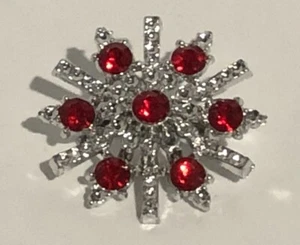 Vintage silver tone rhinestone brooch - Picture 1 of 5