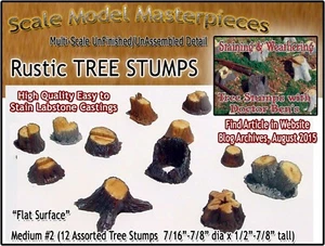 TOCONES DE ÁRBOL ANTIGUO - MEDIANO #2 (12 piezas) Obras maestras modelo a escala múltiple *NUEVO* - Imagen 1 de 12