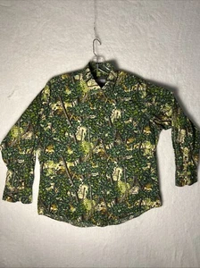 Vintage Bushlan Shirt Mens Long Sleeve Medium Camouflage Hunting Logo USA 80s - Picture 1 of 12