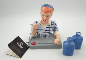 I Love Lucy VANDOR Television Salt Pepper Shakers Vitameatavegamin & Tray wtray - Picture 1 of 5