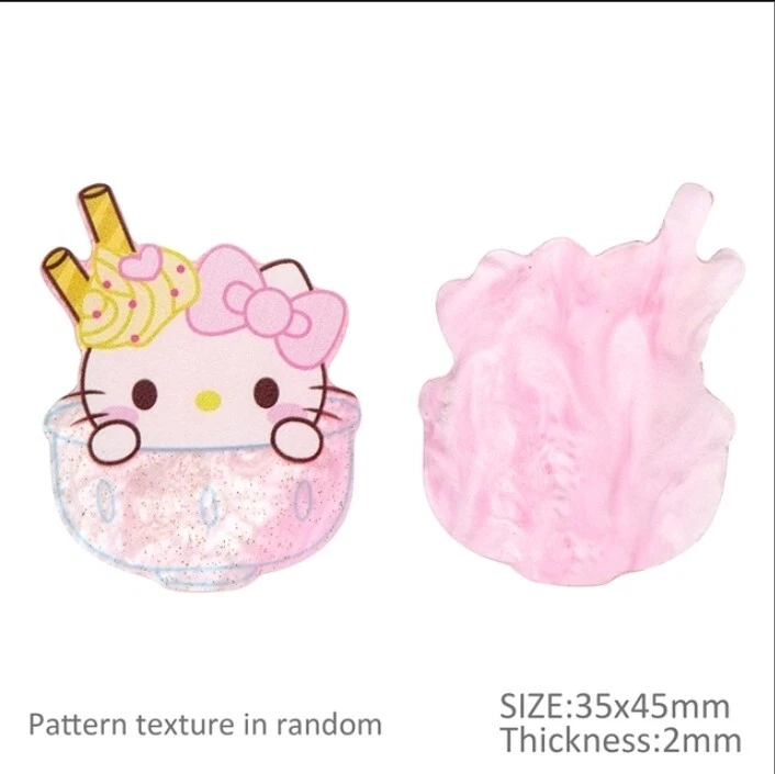 Centro de moño de pelo plano de resina plana brillante de 5 unidades 1227687 gatito de anime Foto 1 de 1