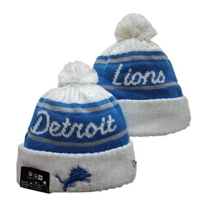 Gorro Detroit Lions Adulto Invierno Tejido Sombrero Gorra Tobogán Lateral EE. UU. BLANCO - Imagen 1 de 1