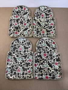 Vintage 4er Set Pappmaché Alfred E Knobler Snack Tablett alkoholfrei - Bild 1 von 10