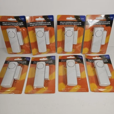 SET OF 8 Wireless Door or Window ENTRY ALARM Battery Operated YL-333 NEW IN PKG - Image 1 of 4