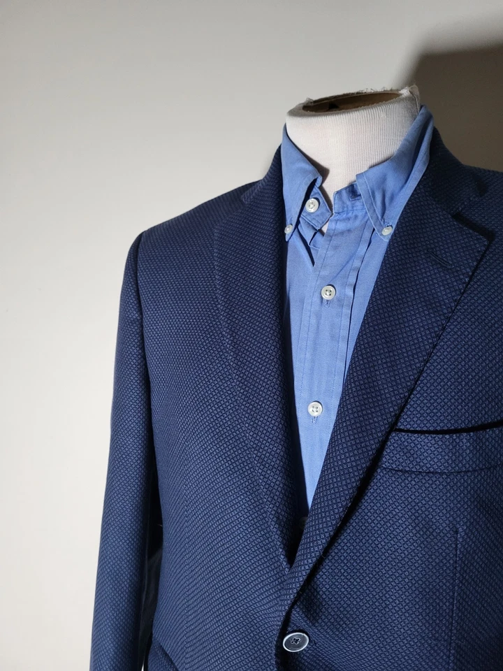 Chaqueta Blazer Abrigo Deportivo Lana Monograma Diamante 40R 40S Tela Zegna Actual Foto 1 de 4