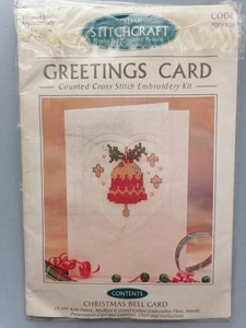 CHRISTMAS BELL Card, Cross Stitch Kit w/Fabric/Thread/Card/Chart, Sirdar 700/108 - Picture 1 of 2