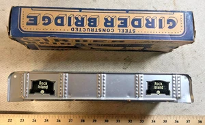 Vintage 1305 Marx Rock Island Silver Steel Girder Bridge in OB - MINT! (C) - Bild 1 von 6