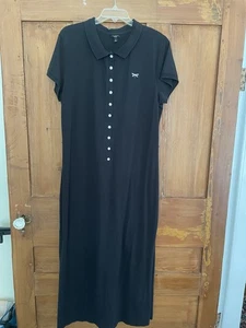 Abito donna Talbots nero maglia polo midi libellula taglia XL - Foto 1 di 8