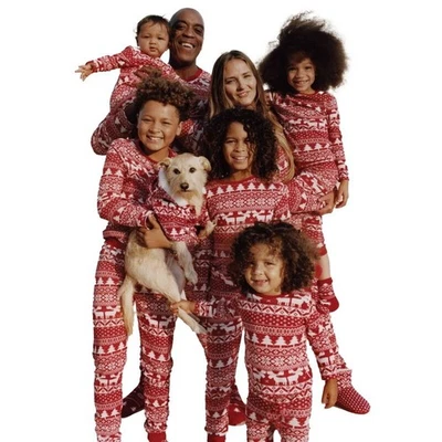 Family Matching Christmas Pyjamas Adult Kids Xmas Elk Nightwear Pajamas Pjs Set - Image 1 of 4
