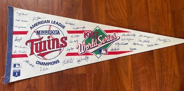 Minnesota Twins 1987 American League Champions World Series Signature Pennant - Image 1 of 1
