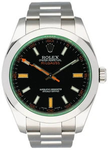 Rolex Milgauss 116400GV Green Crystal Mens Watch - Picture 1 of 6