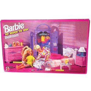 Juego de dormitorio Barbie So Much To Do 1995 vintage Mattel 67162 nuevo en caja - Imagen 1 de 15