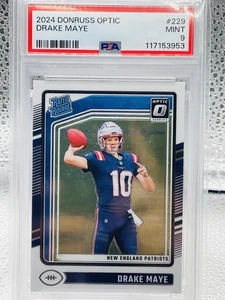 Drake Maye - 2024 Donruss Optic Rated Rookie #229 COMO NUEVO PSA 9 - PATRIOTAS - Imagen 1 de 2