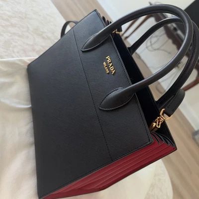 Bolso de Mano Like Bolso de Cuero Prada Saffiano (Mediano, Nero/Negro) - Imagen 1 de 4