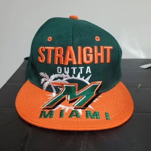 Gorra recta Outta Miami Hurricanes bordada ajustable con cierre a presión - Imagen 1 de 4