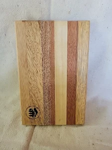 Hand Crafted Wooden Cutting Board Made From Many Kinds Of Wood. 7.5"X 5"X 3/4" - Picture 1 of 7