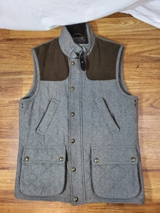 Jos A Bank 1905 Quilted Vest Herringbone Wool Tailored Fit Collar Buckle Men M - Picture 1 of 6