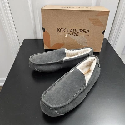 全新带盒 UGG Tipton 男式 Koolaburra 拖鞋,灰色,10 码 — 第 1/4 张图片