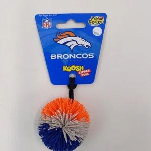 NFL Denver Broncos Koosh Zipper Pull Hasbro OddzOn Vintage 1999 Nuovo con etichetta - Foto 1 di 2