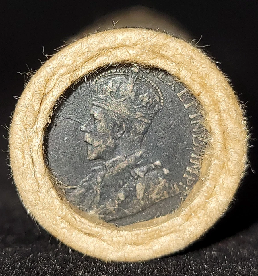 ¡¡ESTADO!! ¡¡SIN BUSCAR!! Rollo de centavo de trigo con moneda de plata antigua y extremos de colas de trigo BU Foto 1 de 3