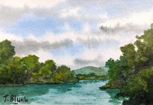 ORIGINAL WATERCOLOUR - River Moy, Ireland - Picture 1 of 1