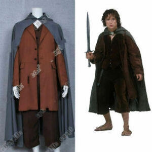 The Lord of the Rings Cosplay Frodo Baggins Costume Cape Coat Full set uniform