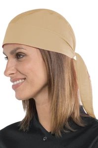Bandana Cuoco Biscotto Beige Unisex Taglia Unica Isacco - Copricapo Pizzaiolo - Foto 1 di 2