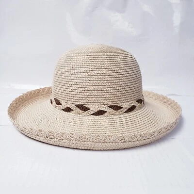 MAGID шляпы женщин коричневый в полоску солнца шляпа один размер - Изображение 1 из 4