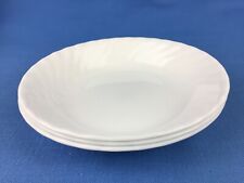 Corelle Enhancements 3 Pasta Bowls White Swirl Very Good Used Condition No Chips
