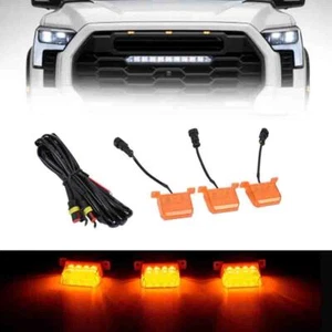 For TOYOTA for TUNDRA for TRD PRO 2022+3x Amber Grille Lights+Wiring Harness Kit - Picture 1 of 6