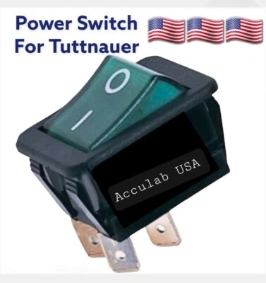 RPI Power Switch for Tuttnauer Rocker Toggle Switch Illuminated Green TUS009