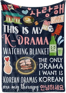 Korean Gifts Throws for Women, Flannel Blanket for K Drama K Pop Lovers Korean F - Picture 1 of 7