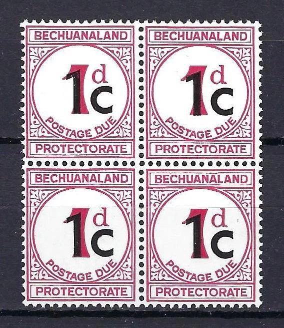 Bechuanaland 1961 Sc# J7 Postage due block 4 MNH - Image 1 of 1