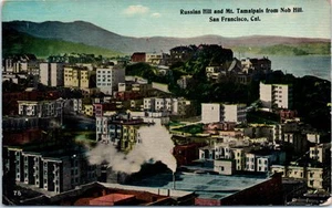 Postcard California CA San Francisco Aerial View Russian Hill Birds eye - Picture 1 of 2