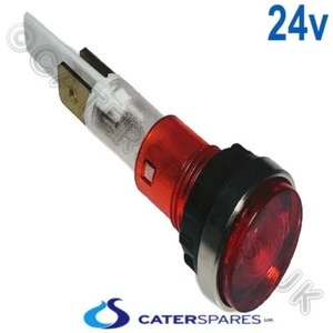 24 V UNIVERSAL ROTE LINSE NEON-KONTROLLLEUCHTE/BIRNE CHROM-BLENDE PASST 12 MM LOCH  - Bild 1 von 4