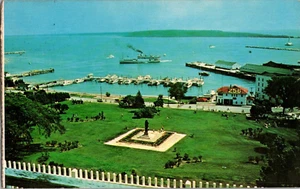 Postkarte Mackinac Park Hafen Mackinaw Island Michigan Chrome unbesendet - Bild 1 von 2