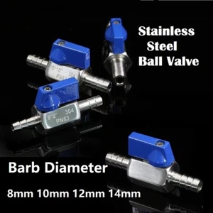 304 Stainless Steel Double Barb Ball Valve Faucet Suitable for Water, Oil, Gas - Picture 1 of 8
