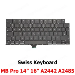 Clavier de remplacement suisse neuf pour Macbook Pro 14" 16" A2485 A2442 clavier 2021 - Photo 1/2