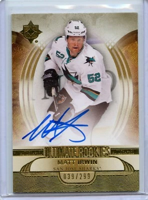  2013-14 Ultimate Collection #137 Matt Irwin AU 39/299 RC - Image 1 of 2